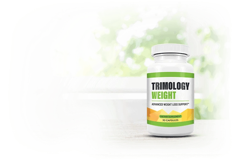 Trimology single bottle of natural metabolic support dietary supplement displayed on a clean surface against a soft-focus background.